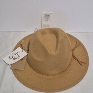 Tan Wide Brim Fedora Hat